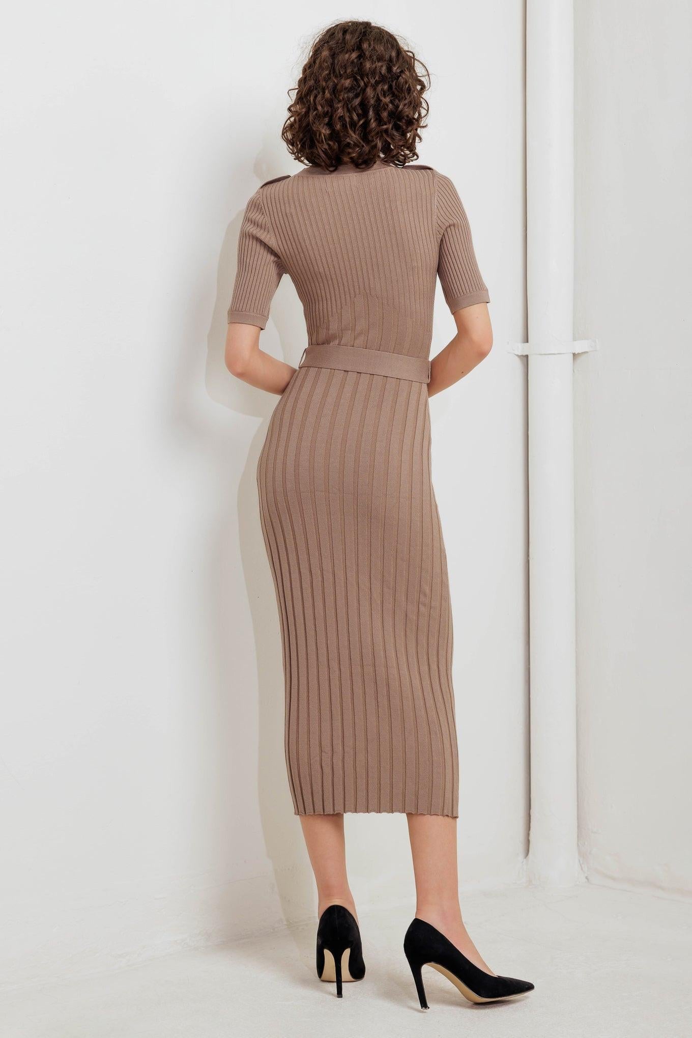 STRUCTURED CHIC SWEATER MIDI DRESS Flying Tomato
