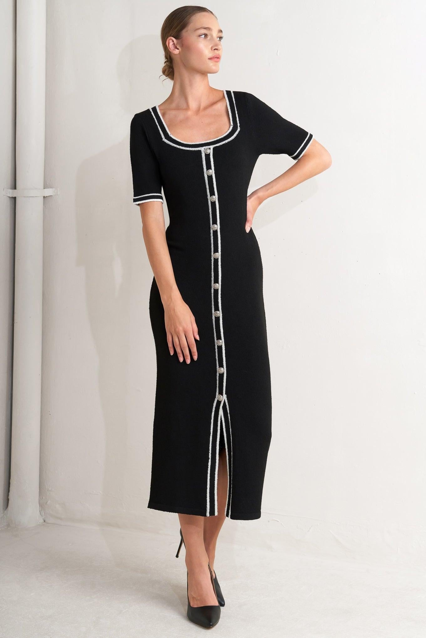 MODERN CLASSIC SWEATER KNIT MIDI DRESS Flying Tomato