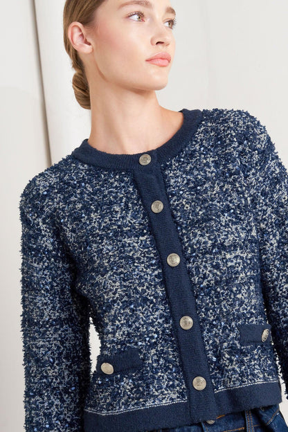 BOUTIQUE GLANCE SWEATER KNIT CARDIGAN Flying Tomato
