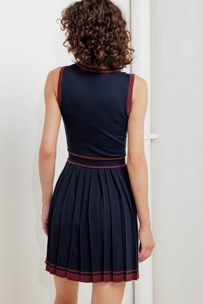 BERRY STRIPE SWEATER MINI DRESS Flying Tomato