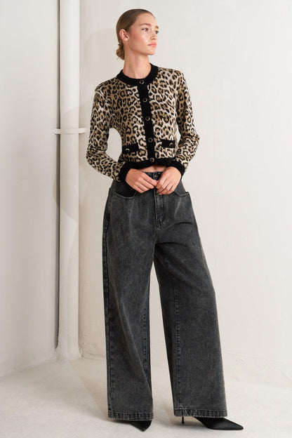 URBAN GODDESS LEOPARD SWEATER CARDIGAN Flying Tomato