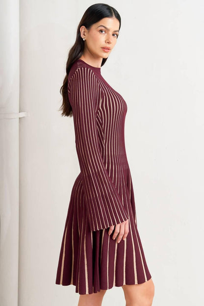 VERTICAL GRACE SWEATER MINI DRESS Flying Tomato
