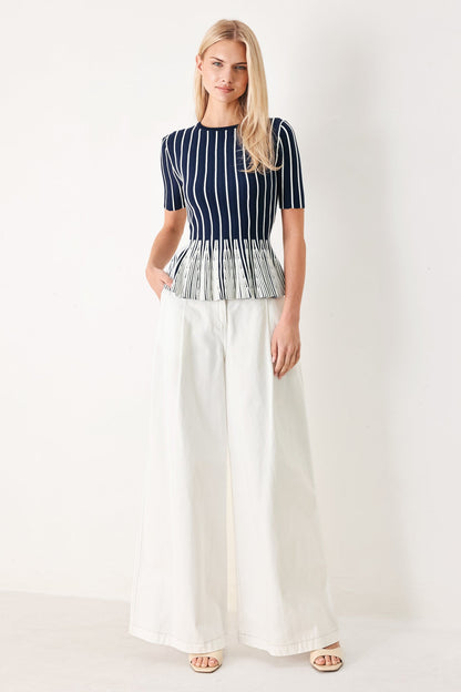EASY SUMMER STRIPE SWEATER KNIT TOP Flying Tomato