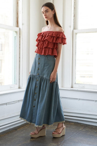 LOVELY EXISTENCE OFF SHOULDER TOP Flying Tomato