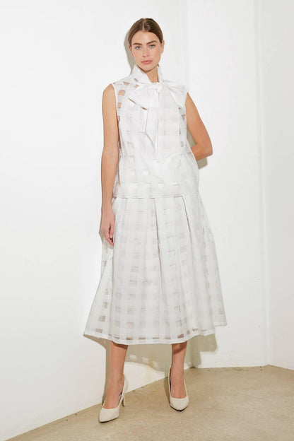 LIVE FOR US WHITE WOVEN ORGANZA TOP Flying Tomato