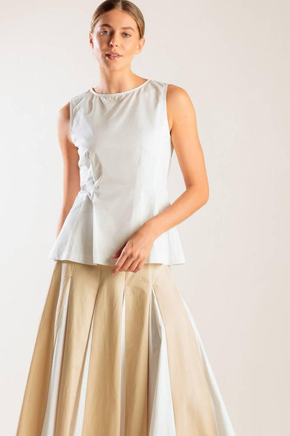 FIRST DATE WHITE WOVEN TOP Flying Tomato