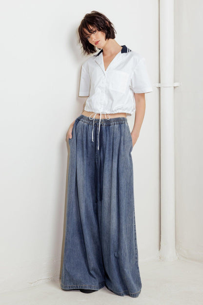 COASTAL COLLAR WOVEN CROP TOP Flying Tomato