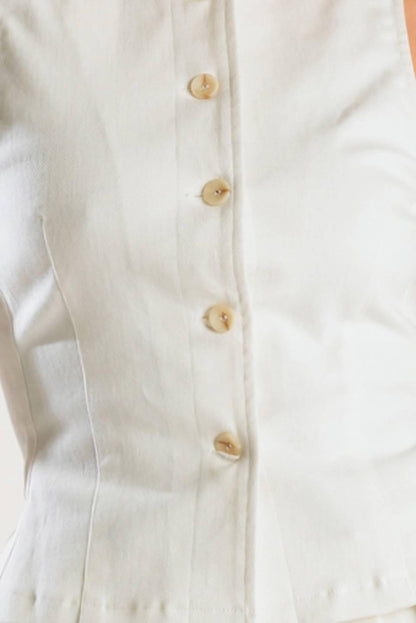 LOVE LETTERS WHITE WOVEN VEST Flying Tomato