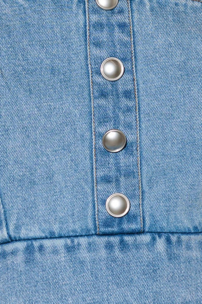 EVER SO SWEET LIGHT INDIGO DENIM TOP Flying Tomato