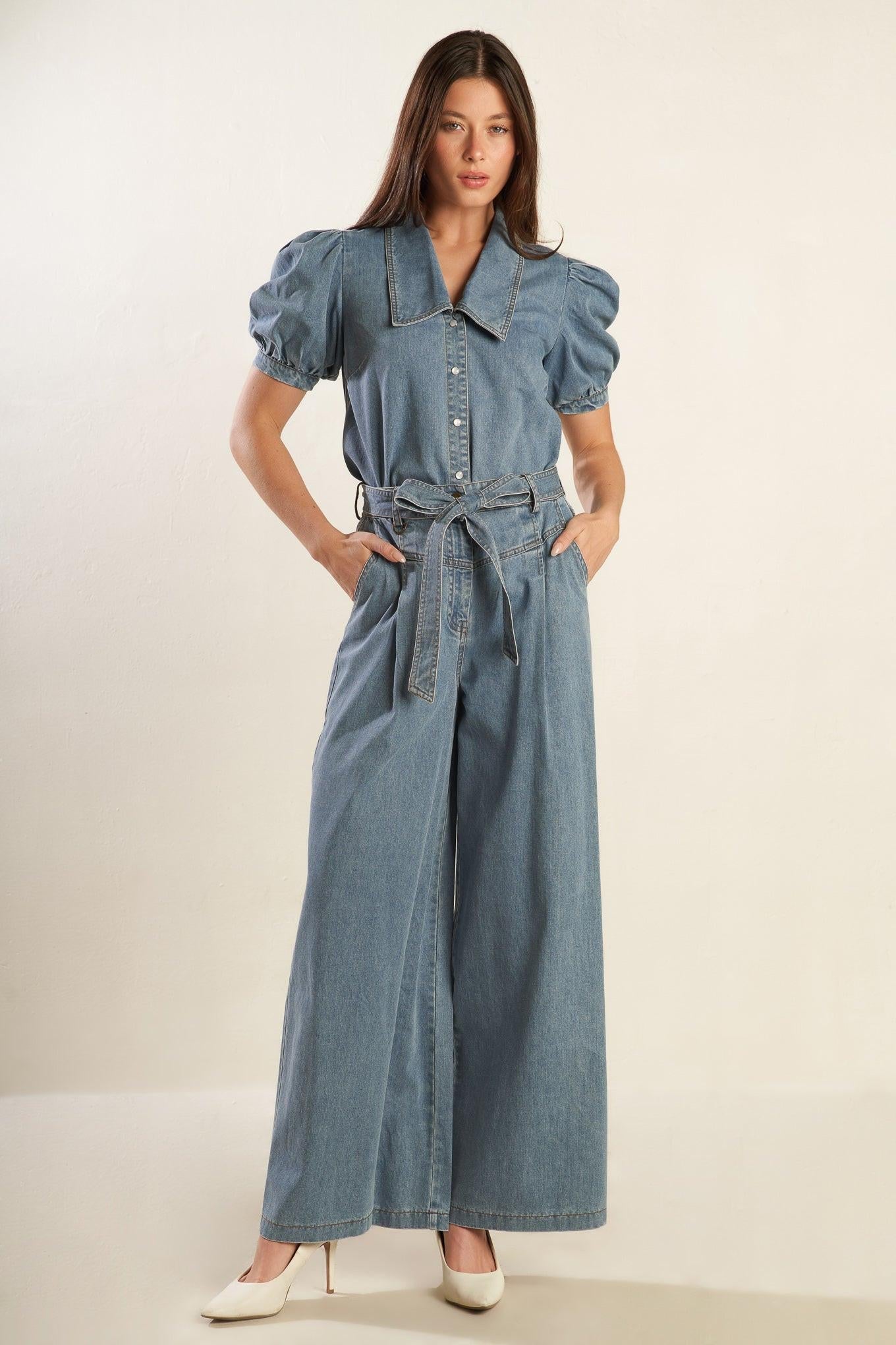 ETERNAL SUNSHINE CHAMBRAY DENIM TOP Flying Tomato