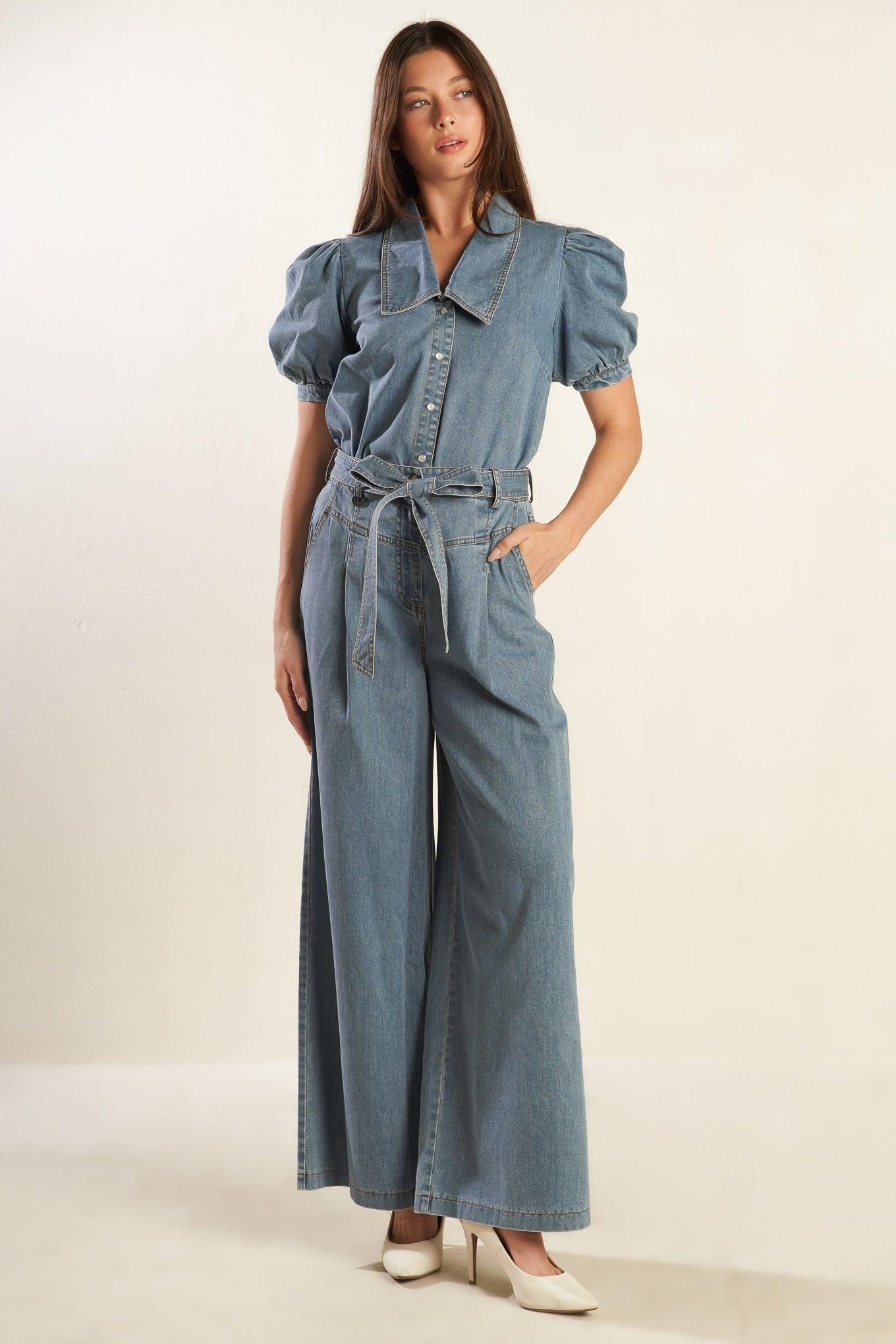 ETERNAL SUNSHINE CHAMBRAY DENIM TOP Flying Tomato