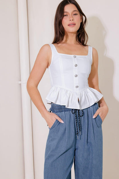 IN THIS MOMENT WHITE WOVEN TOP Flying Tomato