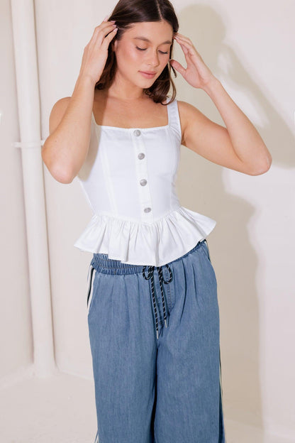 IN THIS MOMENT WHITE WOVEN TOP Flying Tomato