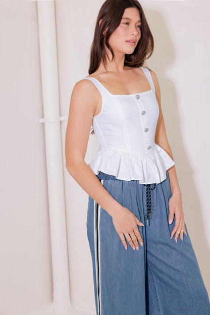 IN THIS MOMENT WHITE WOVEN TOP Flying Tomato