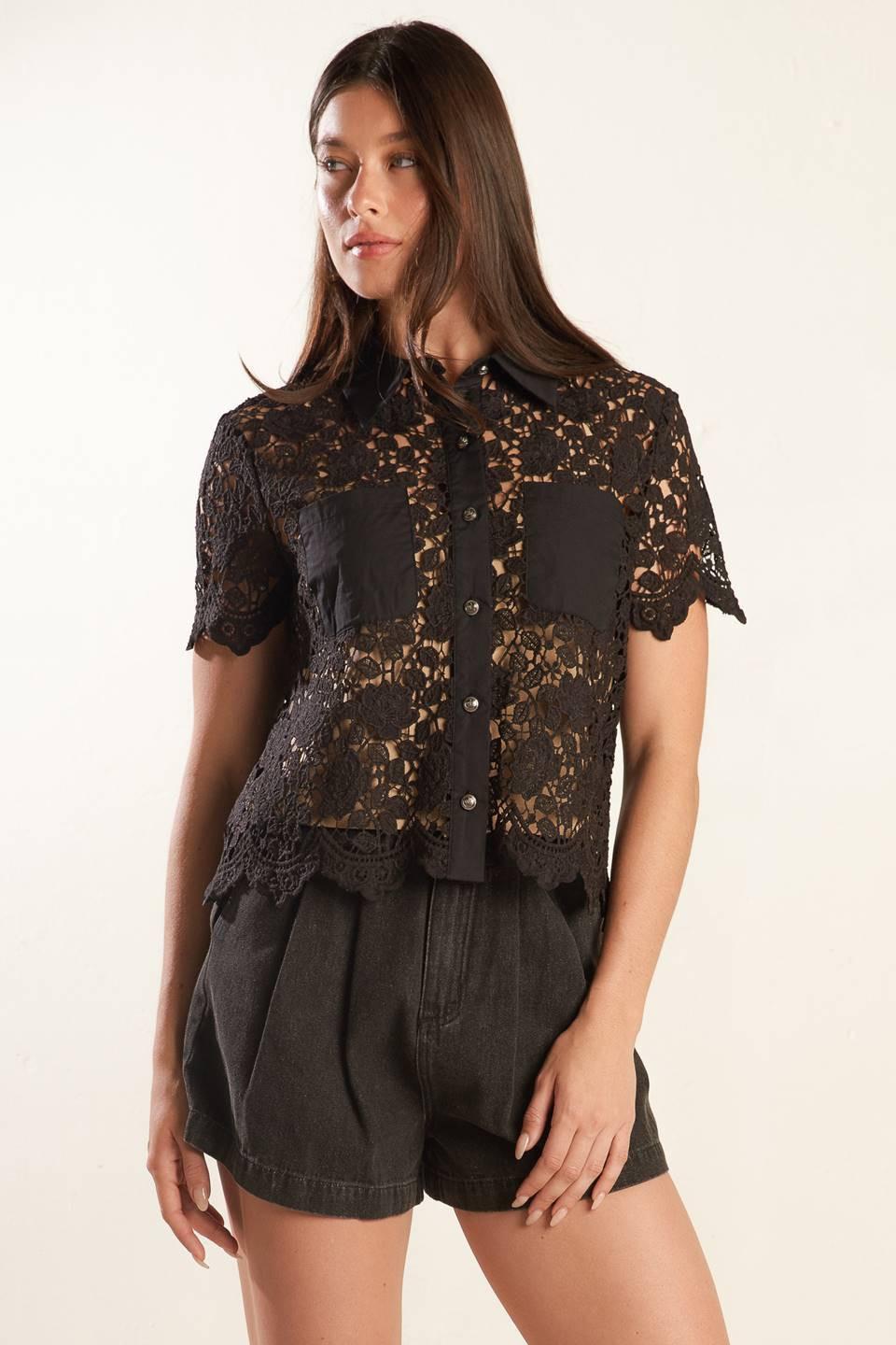 DREAM OF THE FLEET WOVEN LACE TOP Flying Tomato