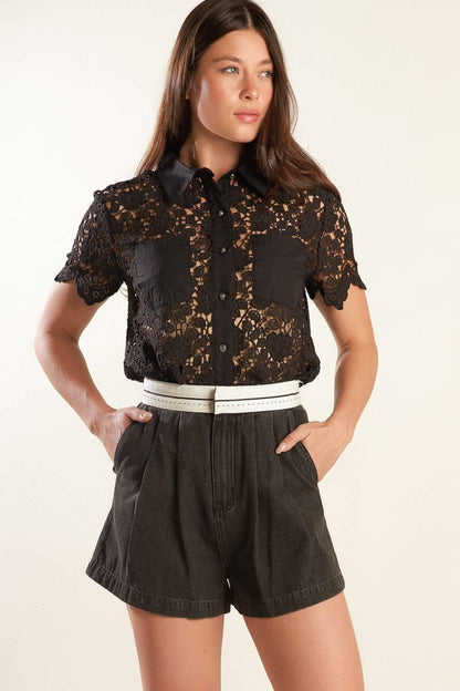 DREAM OF THE FLEET WOVEN LACE TOP Flying Tomato