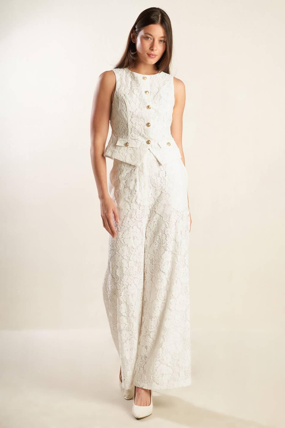 THINK LATER WOVEN LACE VEST Flying Tomato