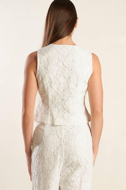 THINK LATER WOVEN LACE VEST Flying Tomato