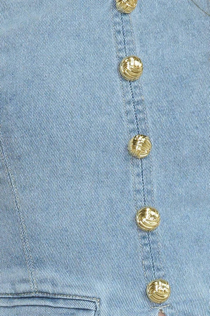 ANGEL WINGS AND CHAMOMILE DENIM TOP Flying Tomato
