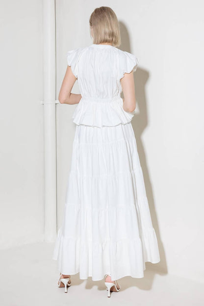 SLOW DOWN IN WHITE WOVEN TOP Flying Tomato