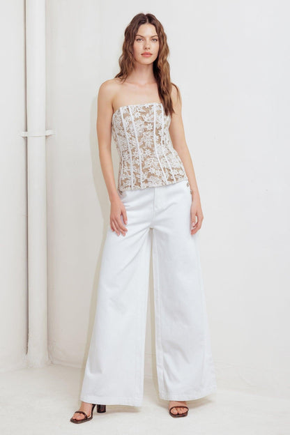 CAFE SOCIETY LOOK WOVEN LACE TOP Flying Tomato