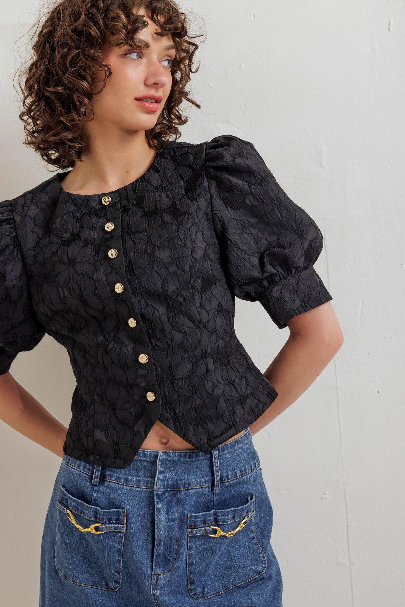QUIET LUXE ROMANCE WOVEN TOP Flying Tomato