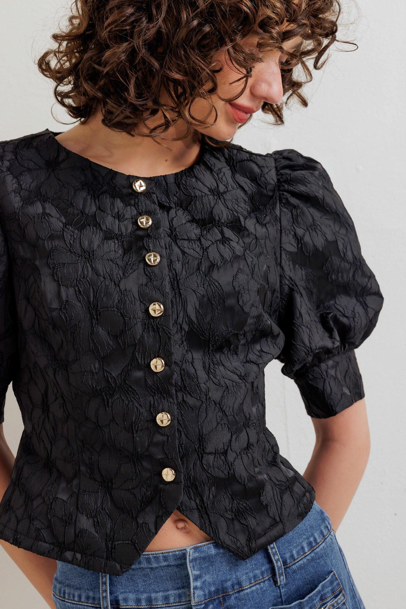 QUIET LUXE ROMANCE WOVEN TOP Flying Tomato