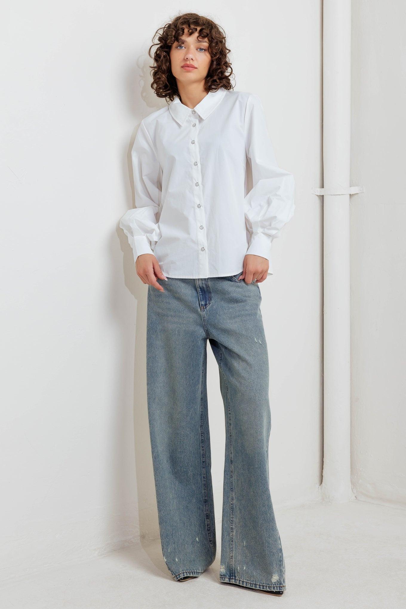 WHITE NOISE SOLID WOVEN TOP Flying Tomato