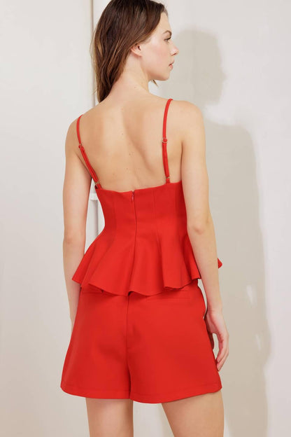 MELTED MARSHMALLOW RED WOVEN CAMI TOP Flying Tomato