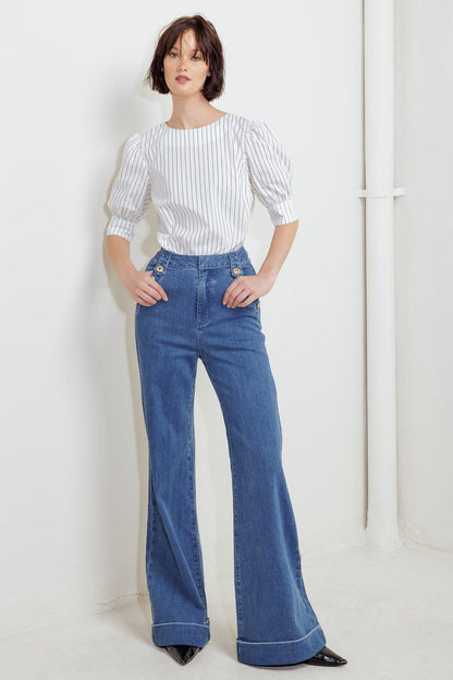 COCOON HOUR WHITE WOVEN TOP Flying Tomato