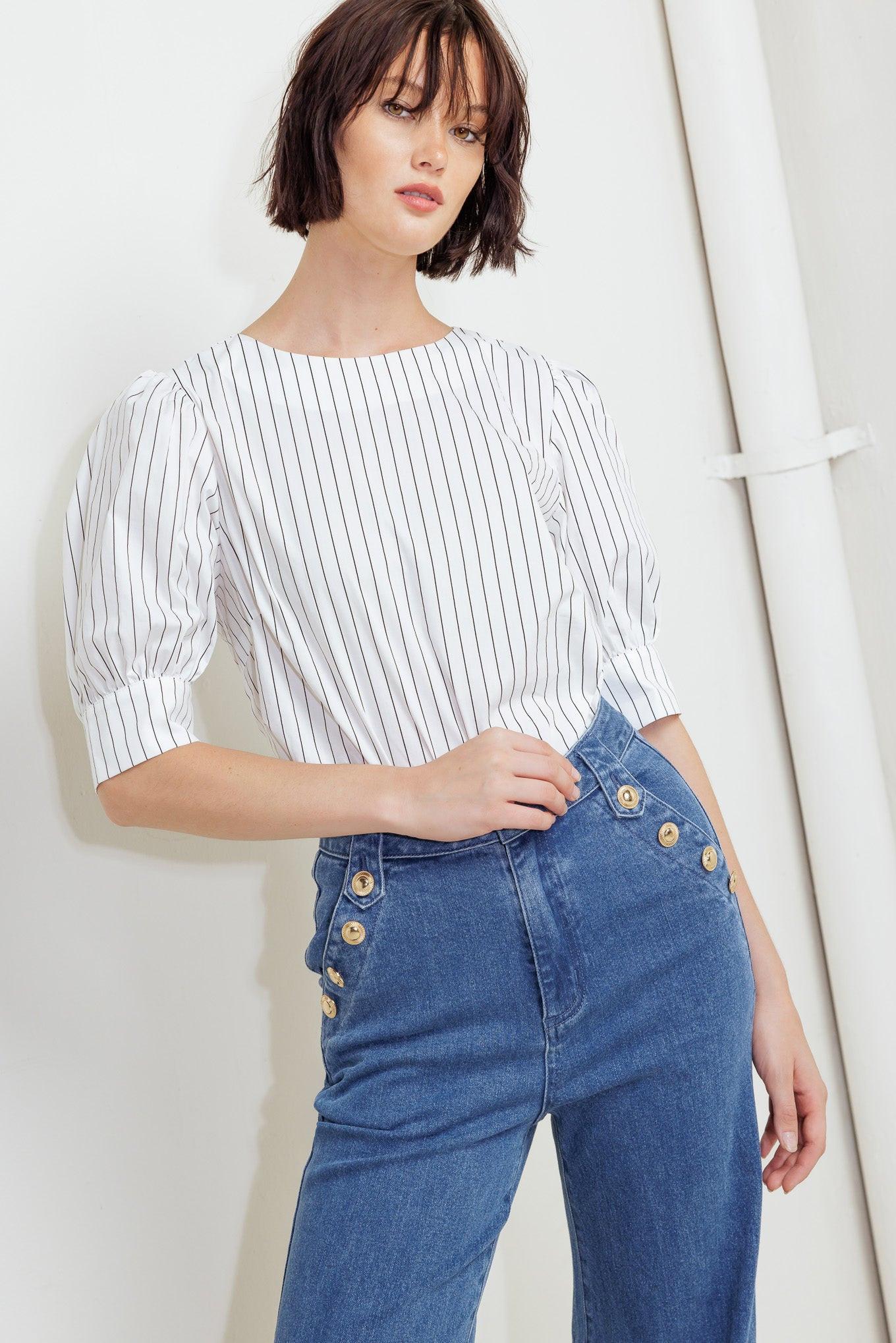 COCOON HOUR WHITE WOVEN TOP Flying Tomato