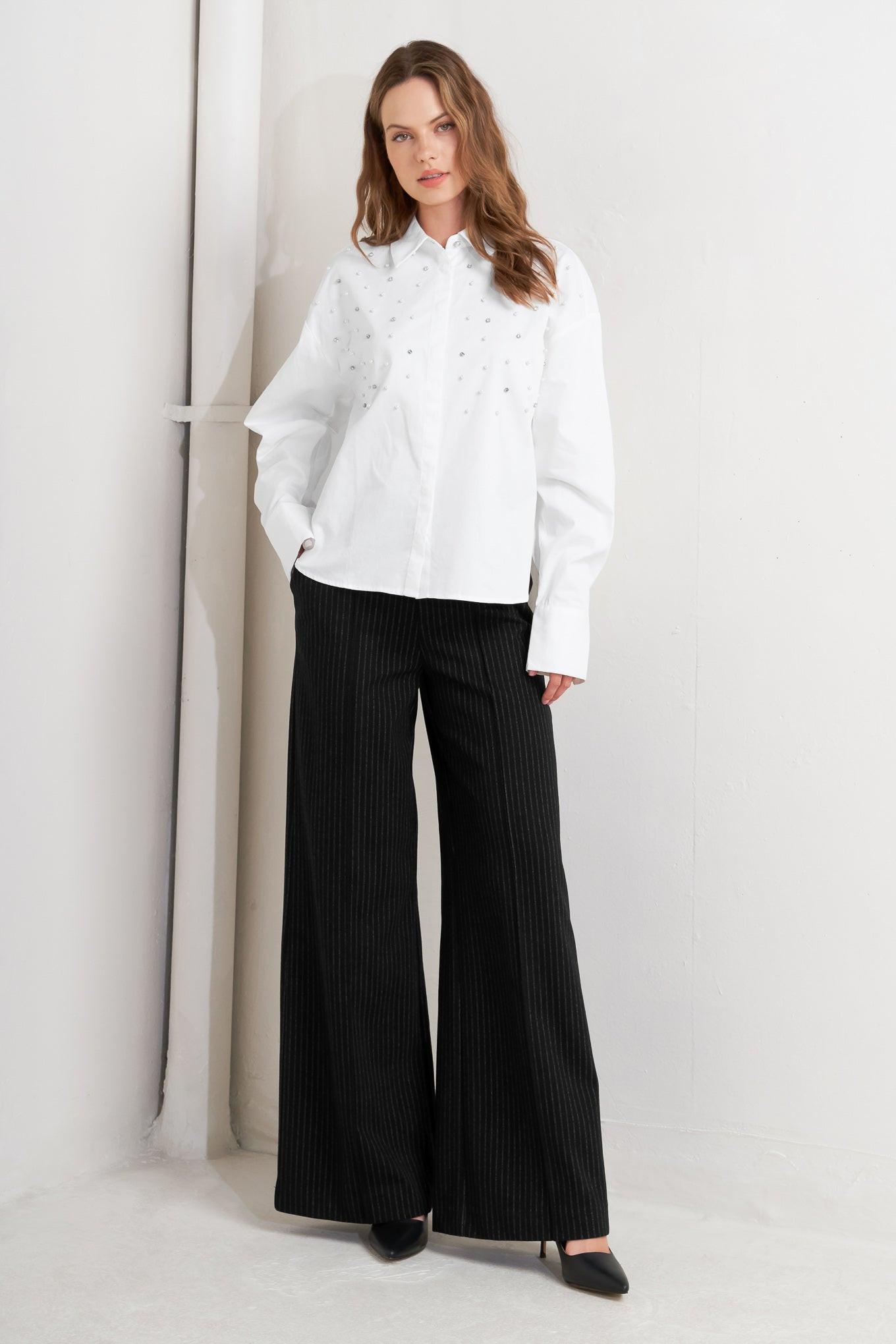 CRYSTAL TOUCH WOVEN SHIRT Flying Tomato