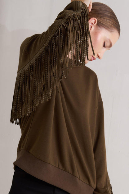 FRINGE CITY PULLOVER KNIT TOP Flying Tomato