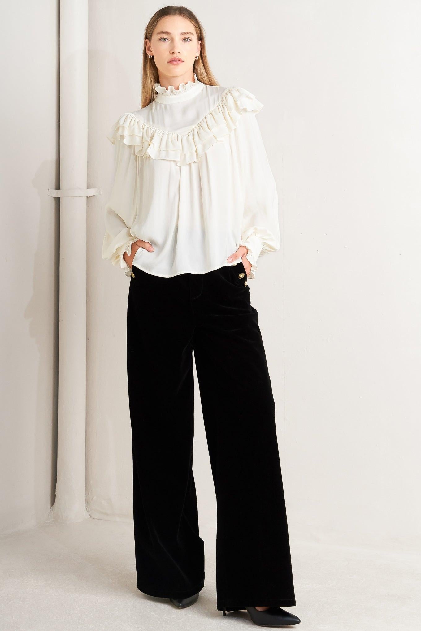 EDWARDIAN WALTZ WOVEN TOP Flying Tomato
