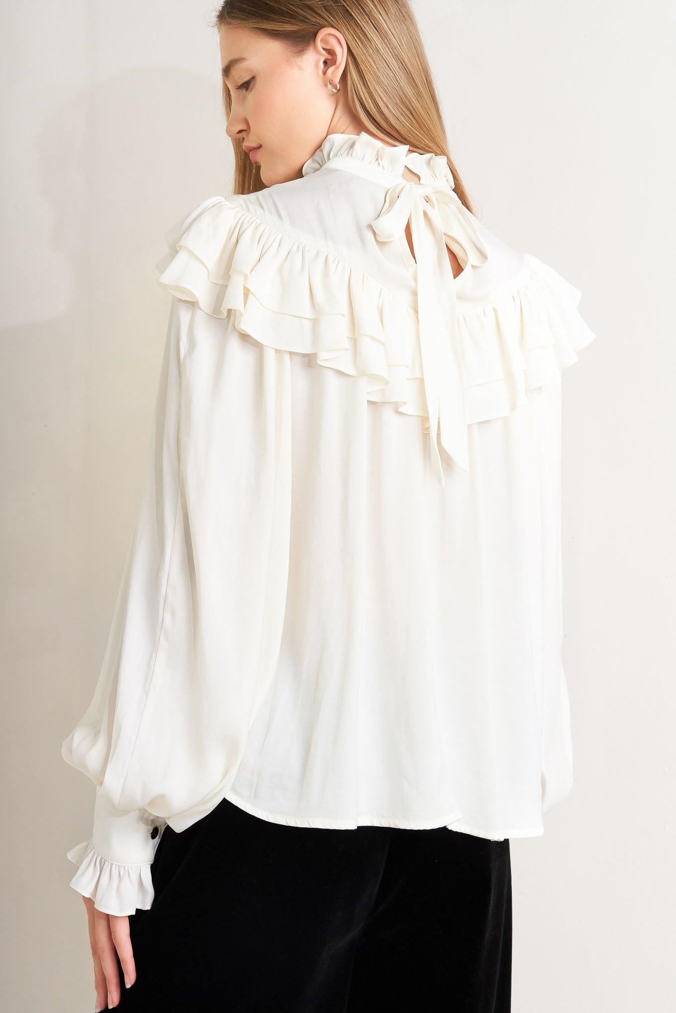 EDWARDIAN WALTZ WOVEN TOP Flying Tomato