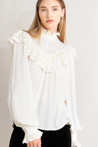 EDWARDIAN WALTZ WOVEN TOP Flying Tomato