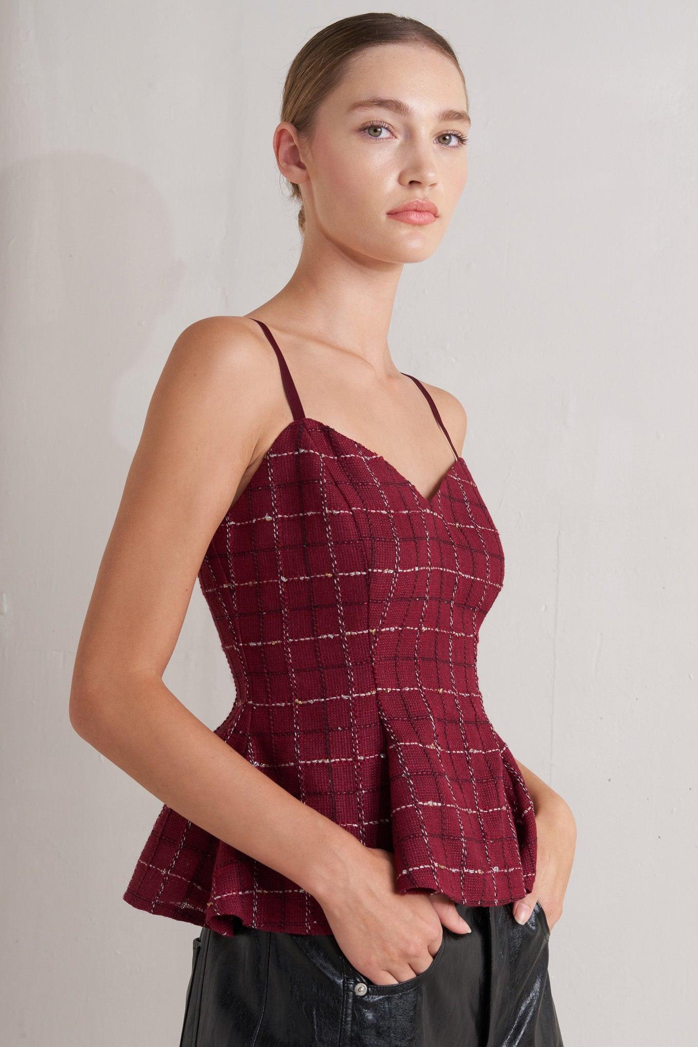 BURNT BOULEVARD TWEED CAMI TOP Flying Tomato