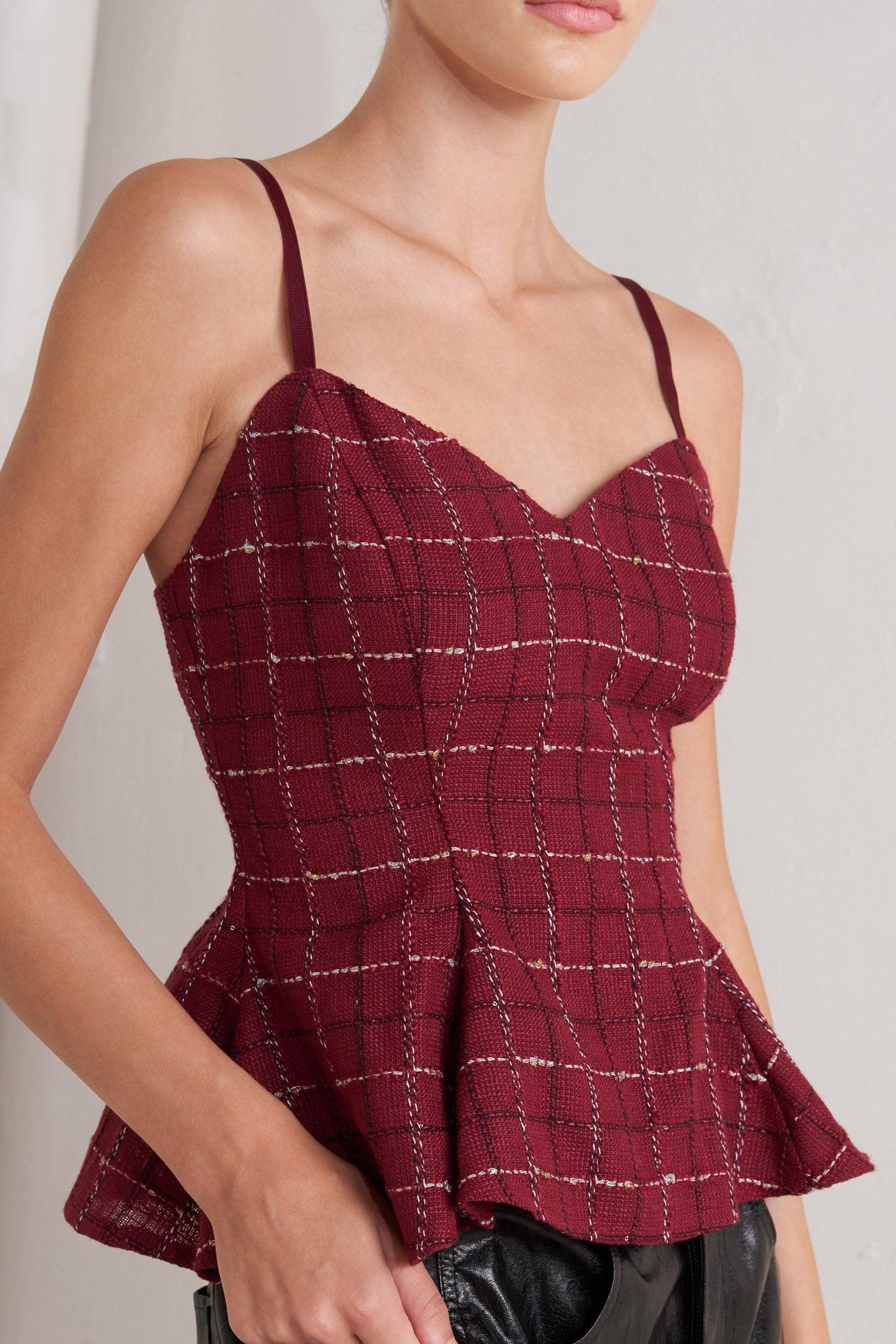 BURNT BOULEVARD TWEED CAMI TOP Flying Tomato
