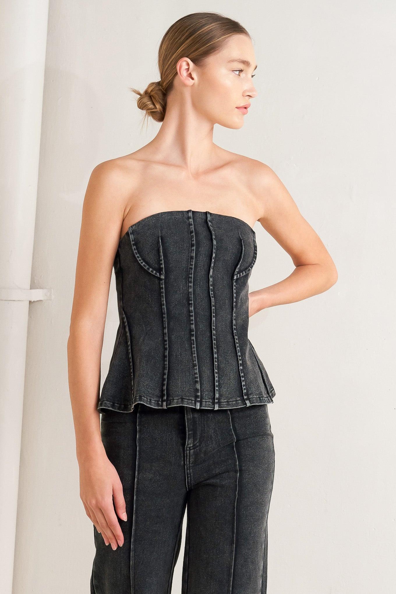 NIGHT SHAPE DENIM TOP Flying Tomato