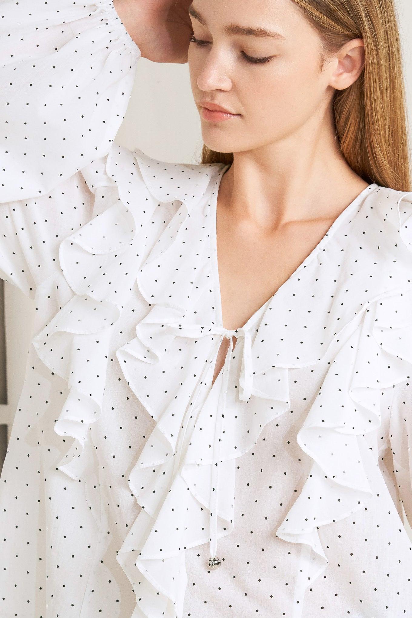 MADE OF DREAMS POLKA DOT WOVEN TOP Flying Tomato