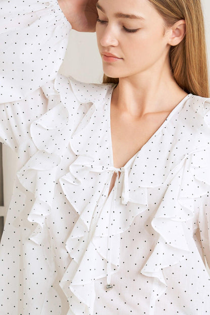 MADE OF DREAMS POLKA DOT WOVEN TOP Flying Tomato