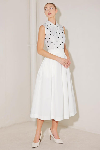 CAFÉ NOIR POLKA WOVEN TOP Flying Tomato