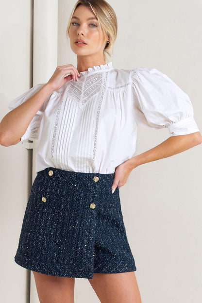 PURE POETRY VICTORIAN WOVEN TOP Flying Tomato