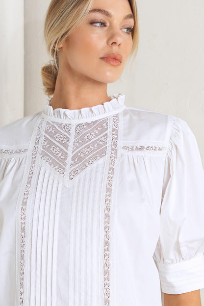 PURE POETRY VICTORIAN WOVEN TOP Flying Tomato