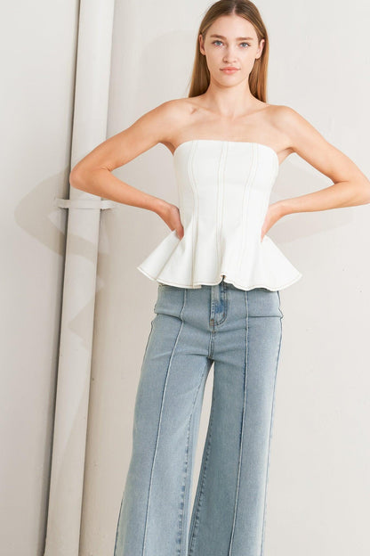 SUBTLE DRAMA WOVEN TOP Flying Tomato