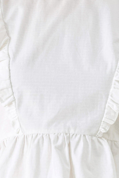 WHITE BLOSSOM WOVEN TOP Flying Tomato