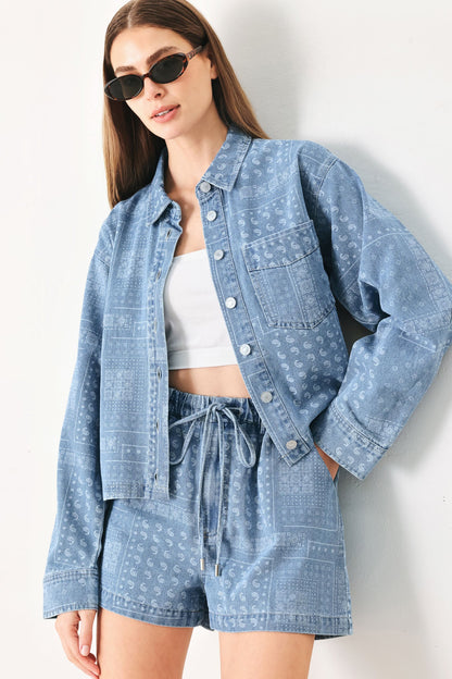 VINTAGE BANDANA DENIM JACKET Flying Tomato