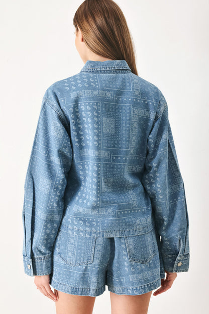 VINTAGE BANDANA DENIM JACKET Flying Tomato