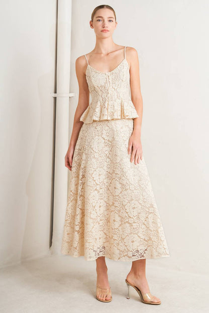 PURELY ROMANTIC WOVEN LACE CAMI TOP Flying Tomato