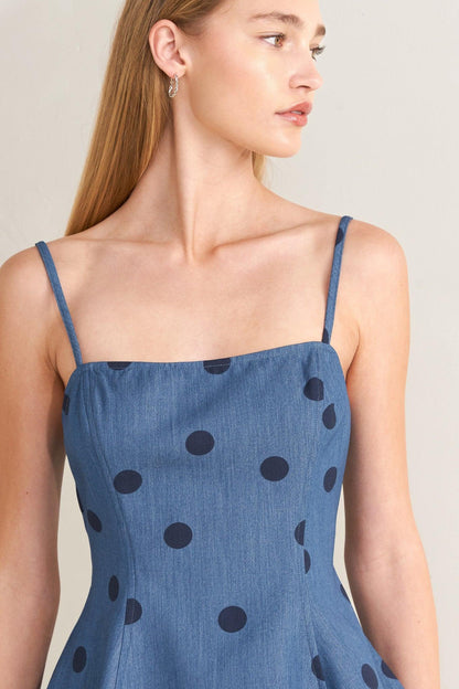 MIDNIGHT POLKA WOVEN TOP Flying Tomato